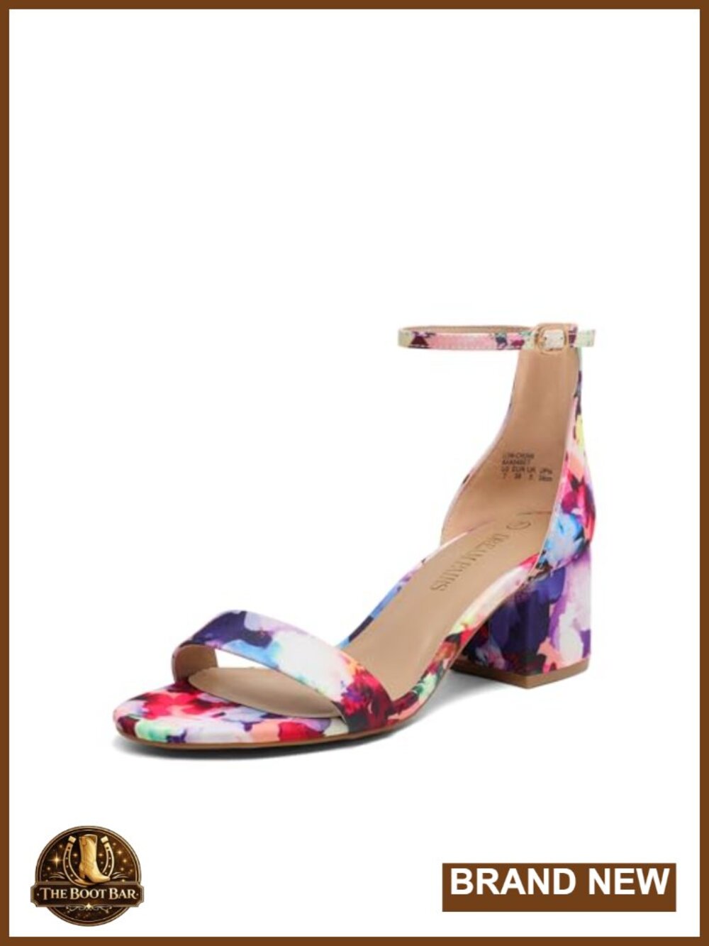 Women's Low Block Heel Sandals Single Strap Ankle Buckle Padded Insole